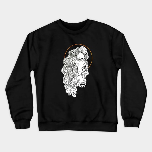 The Night Of The Vampire Crewneck Sweatshirt by StilleSkyggerArt